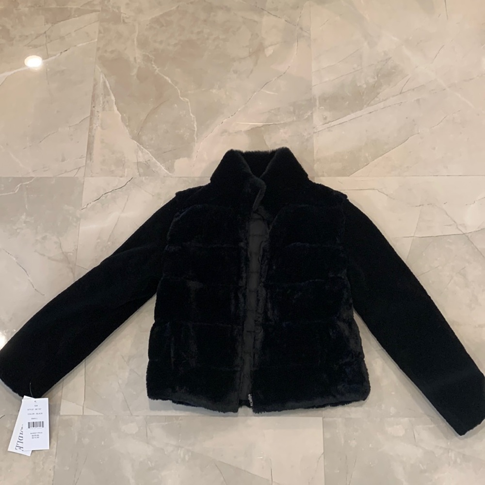 Reversible faux fur jacket - blueduck faux - S